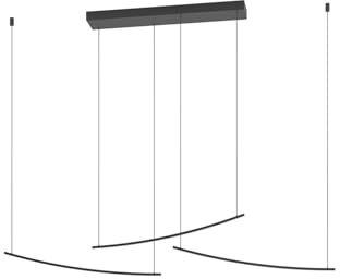 EGLO LED hänglampa Seilsystem Vileggi, dimbar pendellampa för matbord | taklampa med Dip Switch, svart metall, varm- till kallvit, 3600 lumen