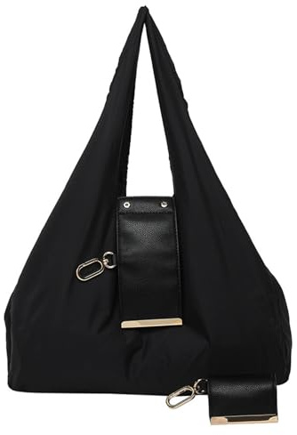 NZLTQO Sac fourre-tout porte-clés, grande capacité, léger, pliable, étanche, sac de courses avec porte-clés, mini sac pour un usage quotidien, Noir , 39x28x7cm/15.35x11x2.75in