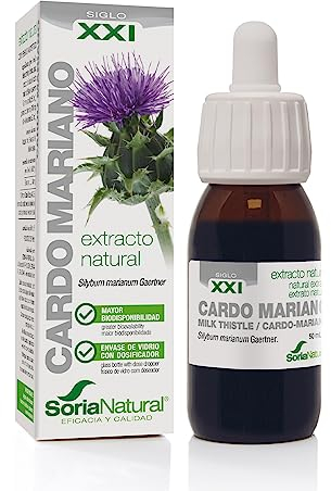 Soria Natural Cardo Mariano Extracto - Favorece la Función Hepática, Ayuda a Eliminar Toxinas y Mejorar la Digestión - Suplemento para la Salud del Hígado - Botella de 50ml