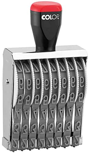 COLOP Ziffernstempel 12008 8 Ziffernbänder in 12 mm Schrifthöhe, 6 x 5 x 2 cm