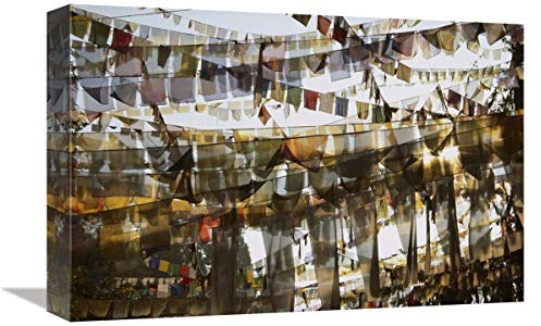Global Gallery Prayer Flags at Dawn, Ganesh Top, Gangtok, Sikkim Himalaya, India-Canvas Art-18x12