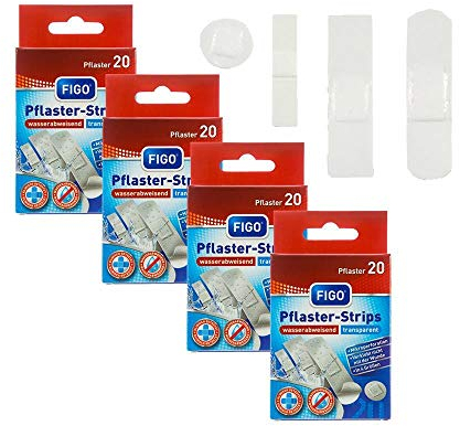 varivendo Notizblock + 4x 20er Pflaster-Strips Transparent = 80 Figo Pflaster