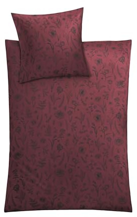 Kleine Wolke Bettwäsche Satin Lisse Rot 135 x 200 cm und 80 x 80 cm