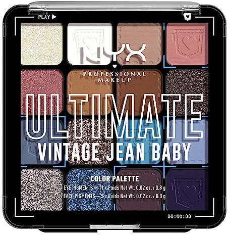 NYX PROFESSIONAL MAKEUP, Ultimate Shadow Palette, Eyeshadow Palette - Vintage Jean Baby