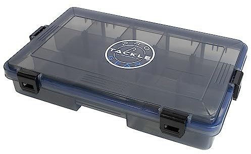 Pro Tackle Lure Box Shallow Köderbox Kunstköderbox Tacklebox Angelbox, grau, wasserdicht (Medium - 27,5 x 18 x 5cm)