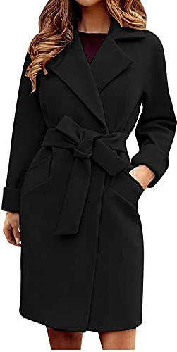 Same Day Delivery Items Prime Trench Coat Women Classy Long Wool-Blend Jackets Slim Fit Winter Fall Casual Blazer Dress Coat Fashion Overcoat 2024