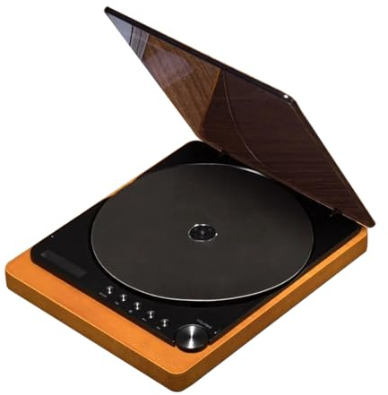 HMWOKPOT Vintage CD-spelare med Bluetooth 4.2 & HiFi-högtalare, Skivspelare CD-spelare med USB-läge, optisk utgång och LCD-skärm för Hem