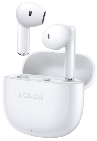 HONOR Earbuds X6 True Wireless Earbuds - 40 Stunden Akkulaufzeit, 10 mm Dynamischer Treiber, HiFi5 DSP Decoding, AI Noise Reduction, Bluetooth 5.3, IP54 Wasser- und Staubdicht, Weiß