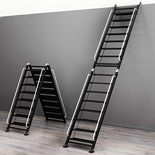 Scala portatile per mansarda pieghevole con corrimano Capacità di carico 150 kg Scala da arrampicata a parete per soffitta Loft RV tetto casa ufficio 9 gradini