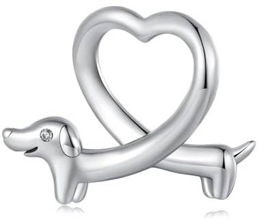 Amore Bassotto Cane Charm Argento Sterling 925 Zirconia Cubica Sintetica Charms Fits Pandora Bracciale Collana Per Donne