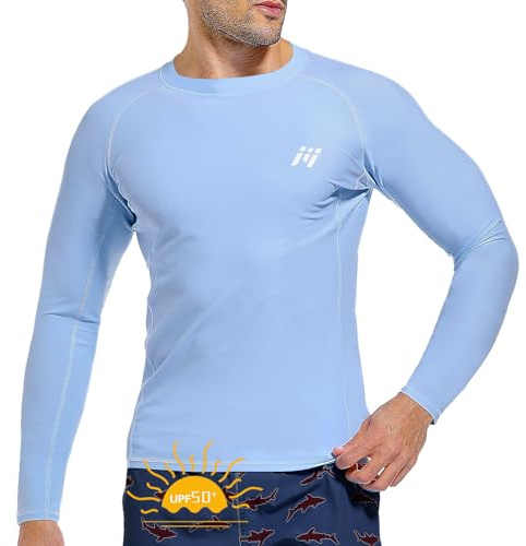 MEETWEE Rash Guard Rash Vest män långärmad/kortärmad UV skydd T-shirt toppar UPF 50 snabbtorkande för simning surfing vattensport