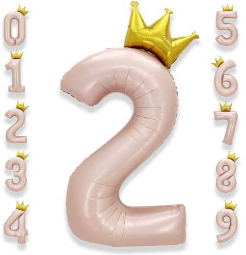 Palloncino Numero 2 Pastello Rosa: Grande 101 cm Elio Palloncini Rosa Compleanno 0-9 Anno/Anni Mylar Numeri Gigante Giganti per Festa di Anniversario Decorazioni
