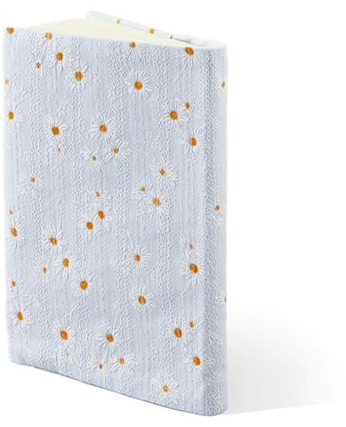 SUPERFINDINGS A5 Buchumschlag Kornblume 21x16cm Waschbarer Wiederverwendbarer Buchschutz Taschenbuchschutz Blau Weicher Stoff Handgefertigte Bucheinband Dekorativer Buchschutz für Buchliebhaber