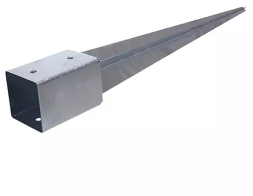Galvanised Ground Socket Fence Post Support, Metal Spike Anchor for Wooden Structures, Hot-Dip Corrosion Resistant 100mm X 100mm
