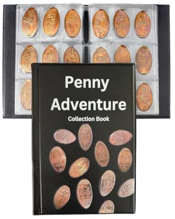 Pressed Smashed Penny Collector Collection Book Display Holder Album for 108 Coins Booklet (Penny Cover)