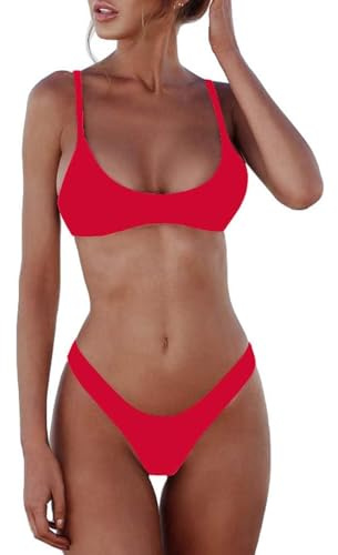 Conjunto de bikini para mujer con push up sexy top bandeau brasileño y tanga de cintura baja micro traje de baño de 2 piezas traje de baño de moda traje de baño de una pieza ropa de playa monokini