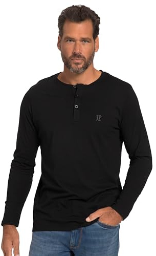 JP 1880 T-Shirt col Rond Manches Longues en Coton Noir 5XL 702555 10-5XL