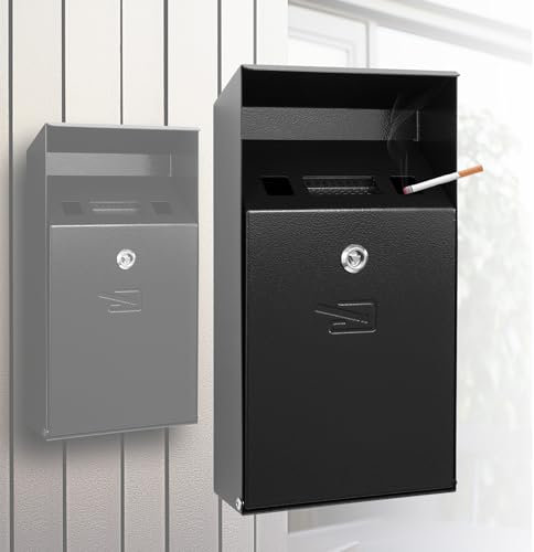 Wall Mounted Cigarette Bin,Wall Mounted Ashtray,Cigarette Ashtray,Cigarette bin,Cigarette Butt Receptacle,black