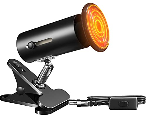 Bonlux Reptile Tortoise Heat Lamp with 100W Terrarium Bulb E27 Basking Adjustable Holder Clip Pet Ceramic Infrared for Lizards, Tortoise, Snake, Chicken, Puppies (220-240V)