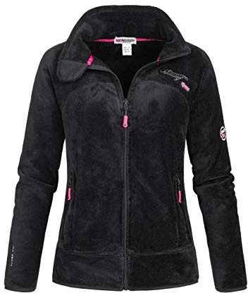 Geographical Norway Upaline Lady - Chaqueta Forro Polar Mujer Cremallera Otoño Invierno Primavera Ciente - Suéter Mujeres De Manga Larga De Piel Suave Aire Libre (Negro L)