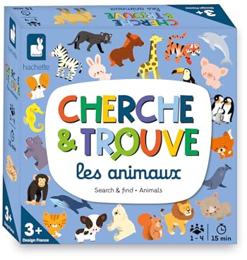 Janod - Mein erstes Such- und Finde-Tierspiel - Kinderspiel - Beobachtungsspiel - Ab 3 Jahren, J02455