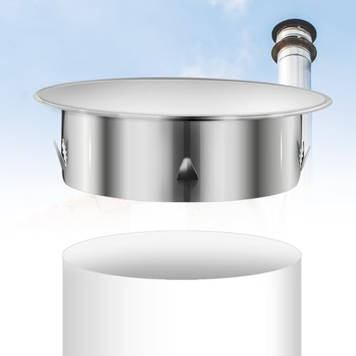 Copertura per foro del camino, copertura per canna fumaria 150mm, copertura per camino in acciaio inossidabile, capsula per canna fumaria, coperchio per alimentazione a parete, coperchio per foro del