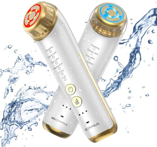 IBORRIA 2MHz Radio Frequency Skin Tightening, Aura2 Pro Face Massager Microcurrent Face Lift Device, Facial Massager Electric Face Sculptor, 90kHz EMS Face Lifting Machine, Skin Tightening (White)