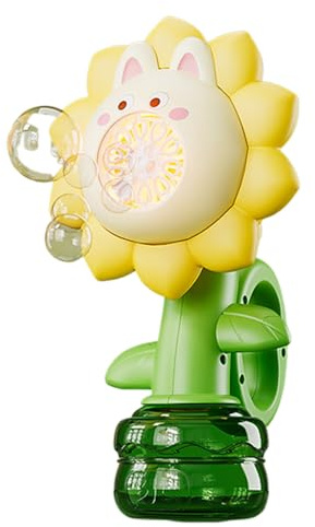 Macchina Per Bolle Girasole, Macchina Di Sapone Girasole, 1 Batteria Al Litio Da 3,7 V, Ricarica USB, Con Cavo Di Ricarica USB, Batteria Al Litio, Liquido