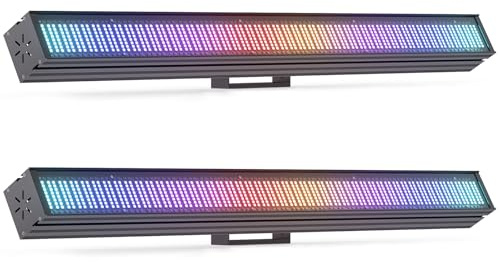 200W Barra Luminosa Wallwasher Iluminación de Escenario, Luz Discoteca 768 LED RGB DMX512 Control de Voz Estroboscopio para DJ Fiestas Escenarios Bodas al aire libre, 2 unidades