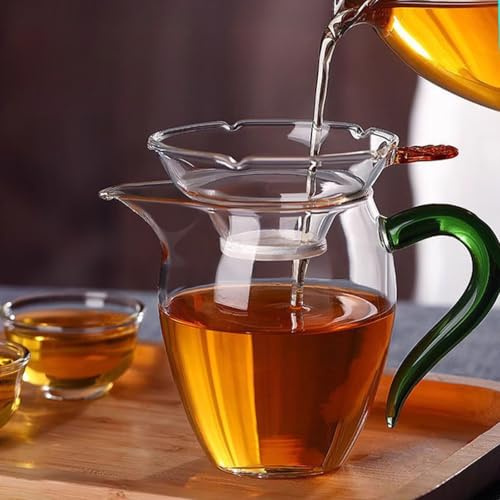 LEEDJUINE rättvisa kopp med tesil, 350 ml 337 ml, tjockt glas tekopp värmebeständig kung fu tesats dispenser