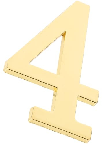 Ipetboom Magnetic Metal House Numbers for Mailbox Outdoor Use, Solid Gold Color with Strong Magnet, Vertical Address Plaque for Home, Hotel, and Rental Doors (set of 4)