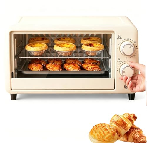 Intelligent Elektrisk Ugn 600w, 12l Bänkskiva Varmluftsbrödrost Med 0-230 ℃ Justerbar Temperatur Och Timer, Bakplåt Och Galler, Bordsspis För Hemmet