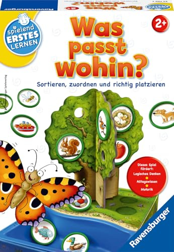 Ravensburger 24720 - was passt wohin? - Zuordnungsspiel für die Kleinen - Spiel für Kinder ab 2 Jahren, Spielend erstes Lernen für 1-2 Spieler