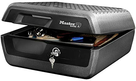 MASTER LOCK Certified Fireproof and Waterproof Safe Box with Key, 10L, 419 x 193 x 375 mm, Portable, for home and professionals