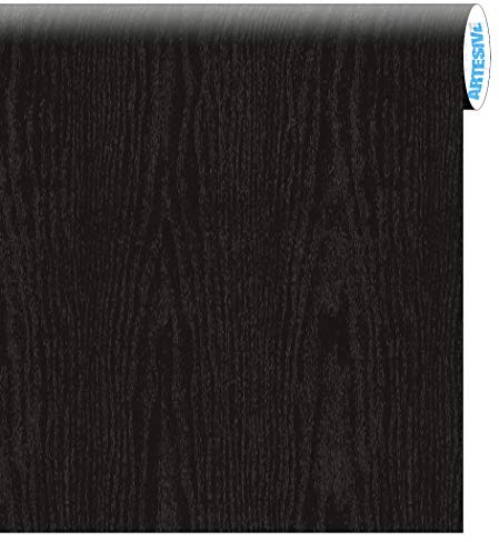 ARTESIVE WD-035 Rovere Nero Opaco larg. 122 cm AL METRO LINEARE - Pellicola Adesiva in vinile effetto legno per interni per rinnovare mobili, porte e oggetti di casa