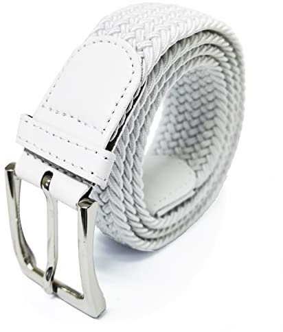 Glamexx24 Ceinture élastique unisexe en tissu tressé, extensible et réglable pour homme et femme, plusieurs couleurs disponibles, largeur de 3,5 cm, longueur de 85 cm à 155 cm