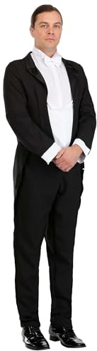 Men's Butler Fancy Dress Costume, Formal Black Tuxedo with Tailcoat & Bowtie, Stylish Server Fancy Dress Costume for Halloween Cosplay Medium