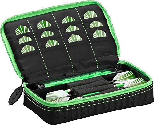 Casemaster by GLD Products Plazma - Estuche para Dardos (Borde Verde), Color Negro