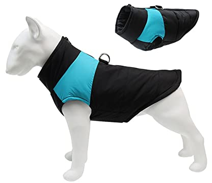 Homieco wasserdichte Hundemantel Jacke, Haustier Winterkleidung Snowproof Wasserdicht, Warme Haustier Jacke Hundejacke Hundepullover für Hunde - Blau