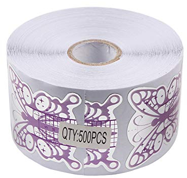 BeautyLeader 500Pcs Nail Form Pruple Bufferfly Shape Nail Art Guide Form Acrylic Tips UV Gel Extension Stickers Guide Stencil Manicure Tools for Nail Polish Guide