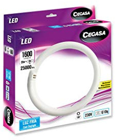 CEGASA LAMPARA LED Tubo Circular G10Q 20W 1600LM 6500, Negro, Estandar