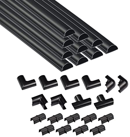 D-Line 30x15mm Kabelkanal zur Kabelführung, Kabelleiste - 30mm (B) x 15mm (H) - 10x 40cm Länge (4 Meter) - Schwarz