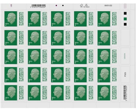 25 x 2nd Class Barcoded Stamps Royal Mail