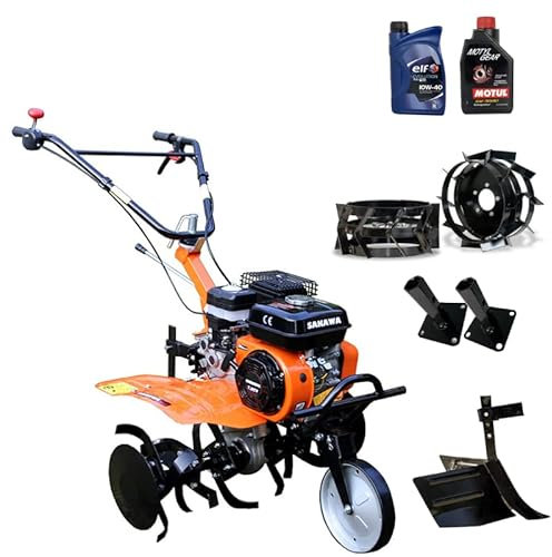 Motobineuse à essence manuelle 7,5 cv + métaux + saleté + mangue + huiles