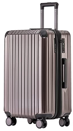 Münicase M816 TSA-Schloss Koffer Reisekoffer Trolley Kofferset Hardschale Boardcase (Coffee, Mittler Koffer)