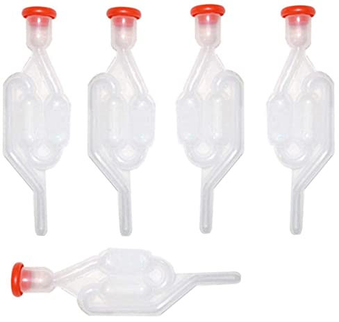 LATRAT Juego de 5 tubos de fermentación de plástico con tapón de fermentación de 10 mm, tubos de fermentación para fermentación, fermentación, vino, hacer fermentación, kimchi, chucrut, etc