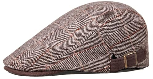 HNJKJEU Gorras Planas Hombre Boina Algodon Gorra Vendedor de Periódicos Boinas Vintage para Primavera Otoño (#0230)