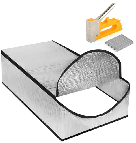 Attic Door Insulation Cover for Pull Down Ladder, Thicken Aluminium Foil Fireproof Loft Stairway Tent with Waterproof Zipper and Installation Tool Set, for Staircase Hatch Access (54 x 25 x 11 inch)