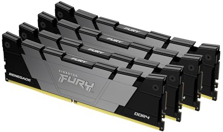Kingston FURY Renegade 32GB 3200MT/s DDR4 CL16 DIMM (Kit of 4) Desktop Gaming Memory - KF432C16RB2K4/32
