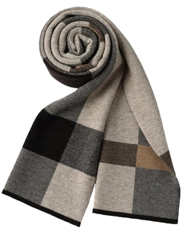Lifup Herren Schals Dicker Kaschmir Schal, Warm Herbst und Winter Schal, Herren Classic und Elegant Plaid Schals Braun